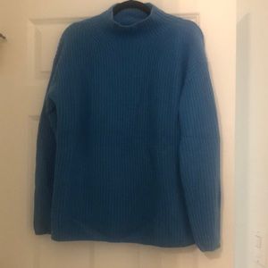 White & Warren Cashmere Blue mock neck sweater